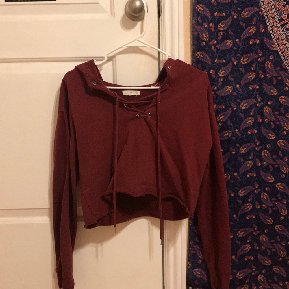 lace up hoodie
